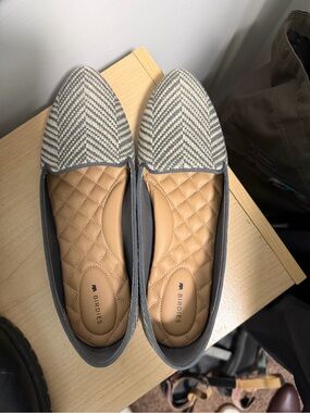 Birdies Gray Chevron Flats